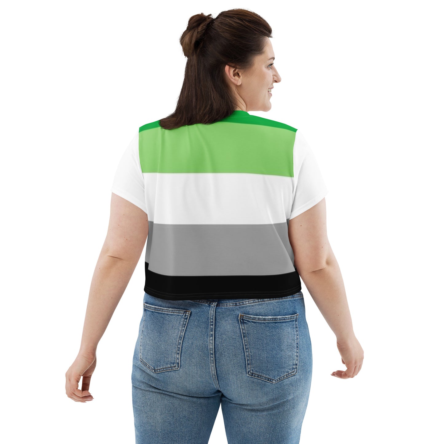 Aromantic Pride Flag Crop Tee