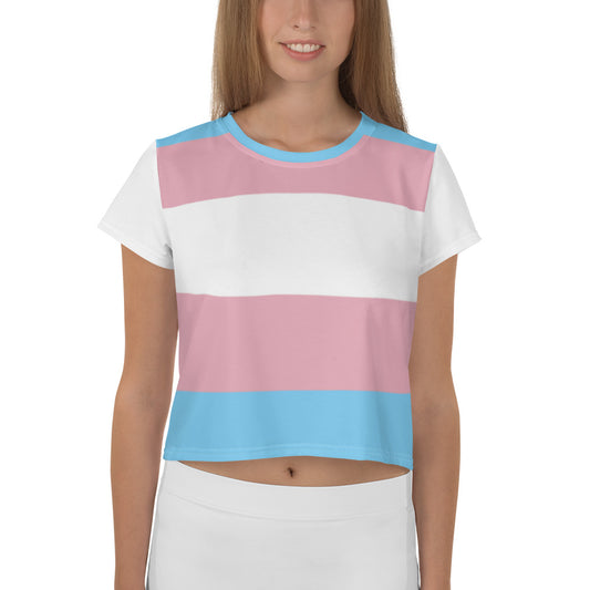 Transgender Pride Flag Crop Tee