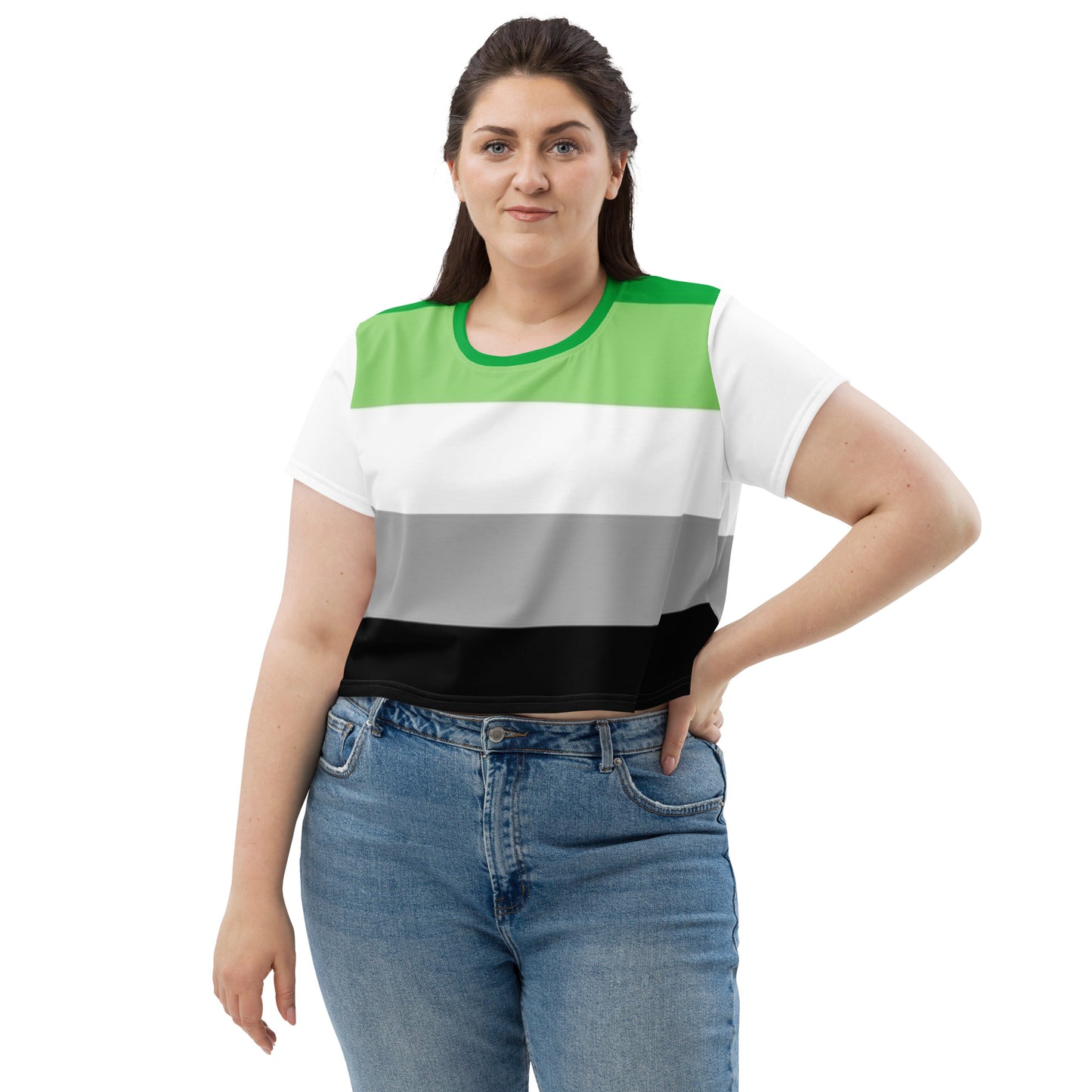 Aromantic Pride Flag Crop Tee