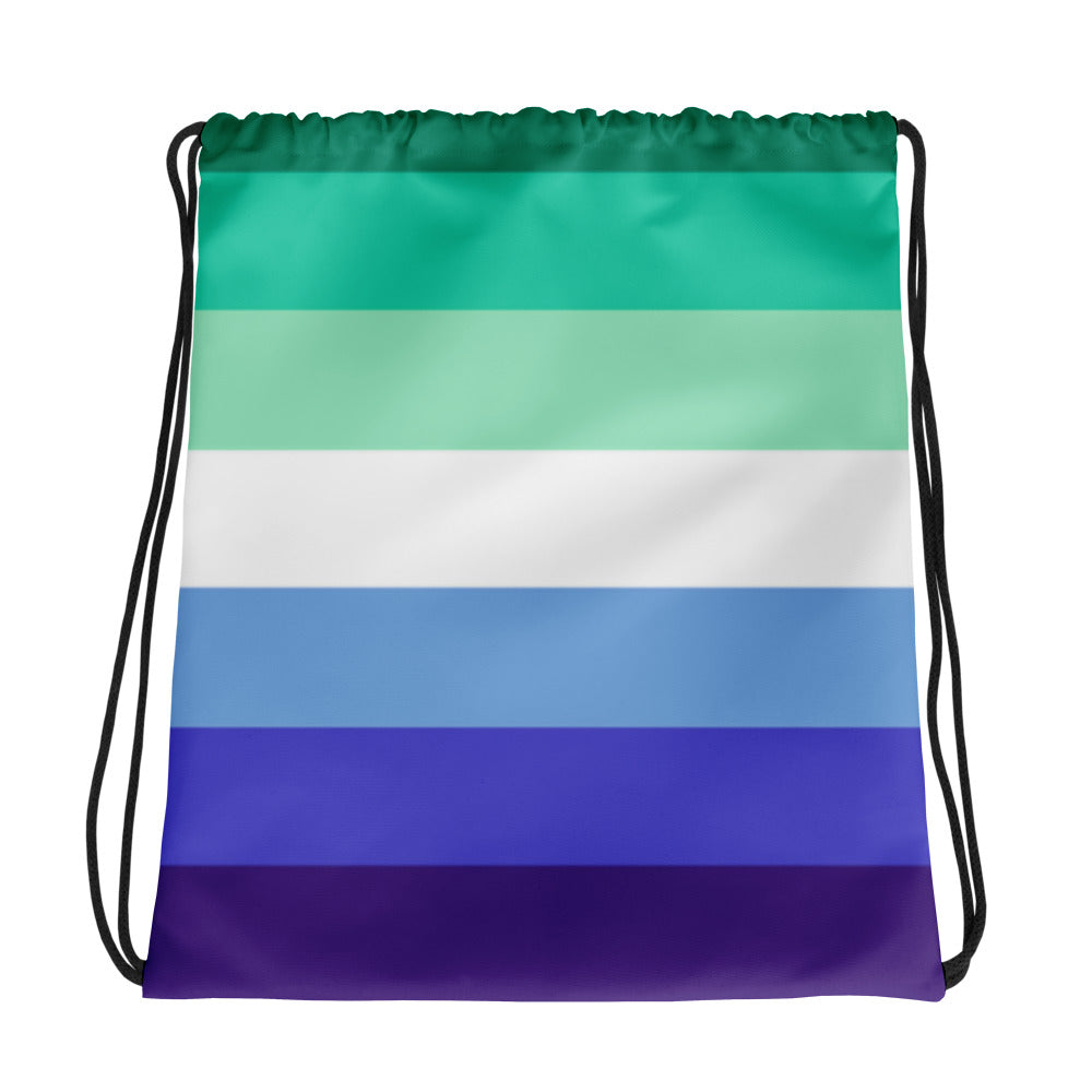 Gay Men's Pride Flag Drawstring Bag