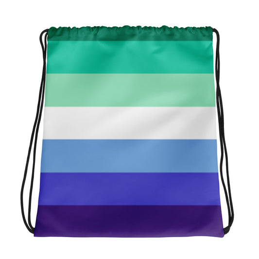 Gay Men's Pride Flag Drawstring Bag