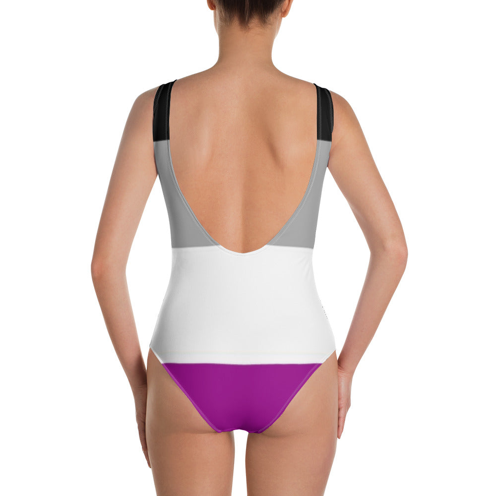 Asexual Pride Flag One-Piece Swimsuit