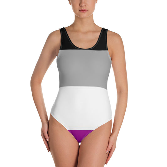 Asexual Pride Flag One-Piece Swimsuit