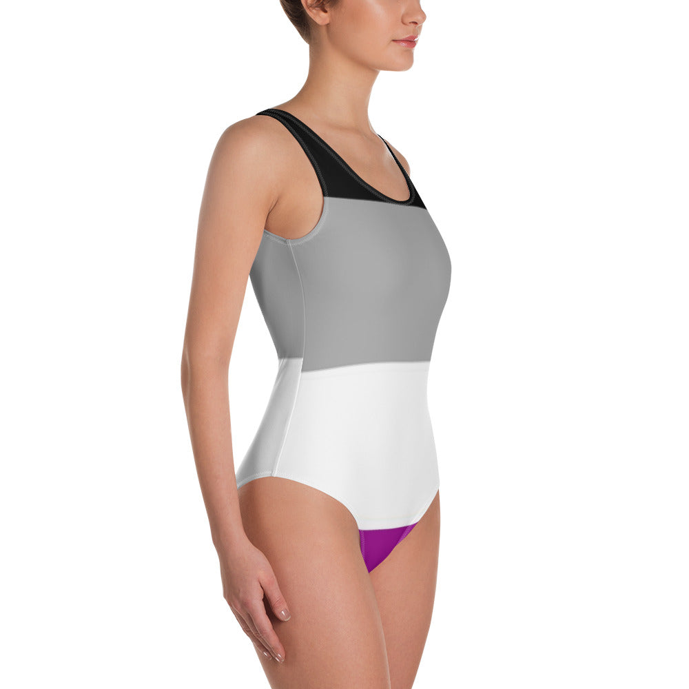 Asexual Pride Flag One-Piece Swimsuit