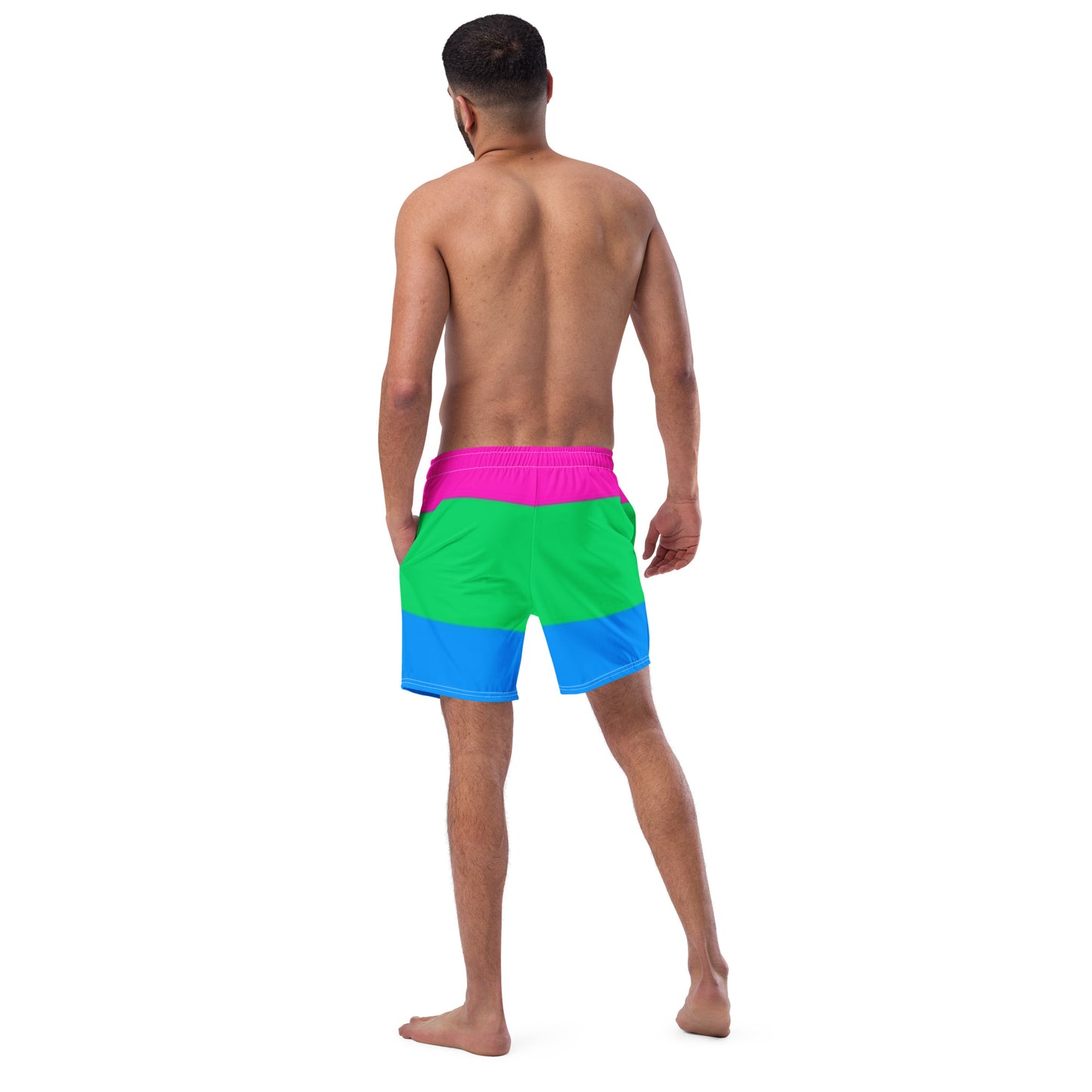 Polysexual Pride Flag Swim Trunks