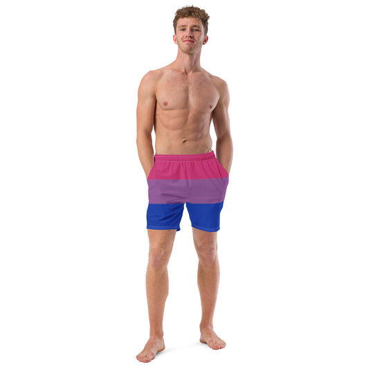 Bisexual Pride Flag swim trunks