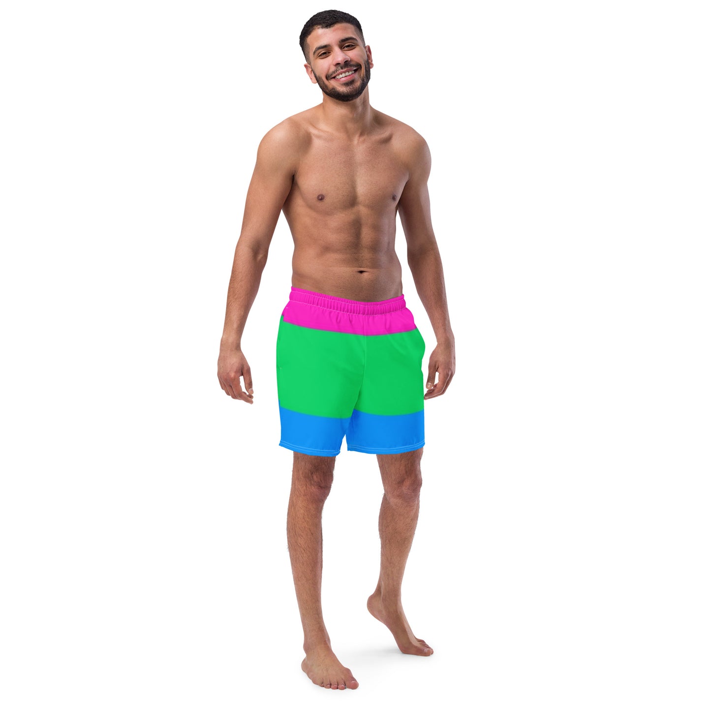 Polysexual Pride Flag Swim Trunks