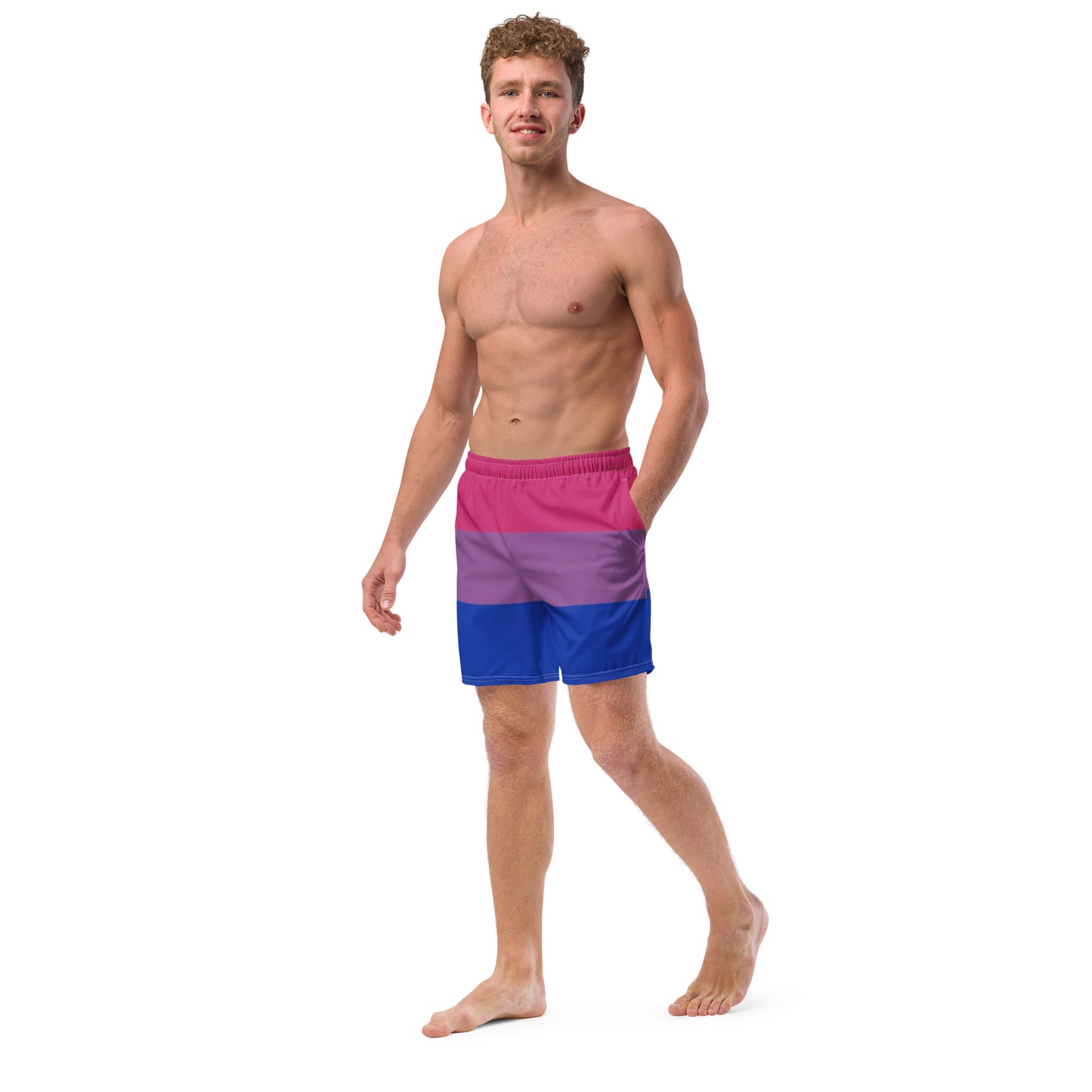 Bisexual Pride Flag swim trunks
