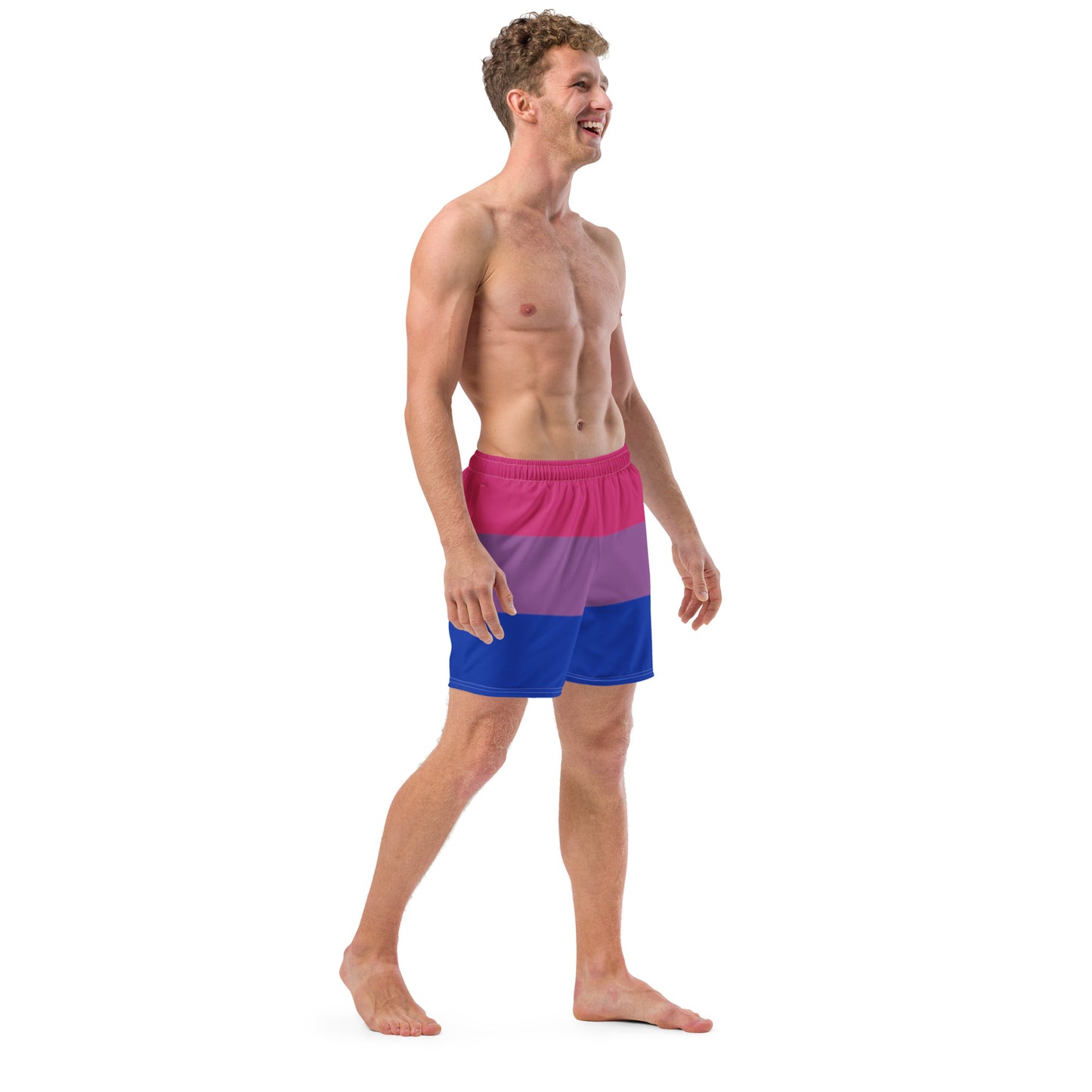 Bisexual Pride Flag swim trunks