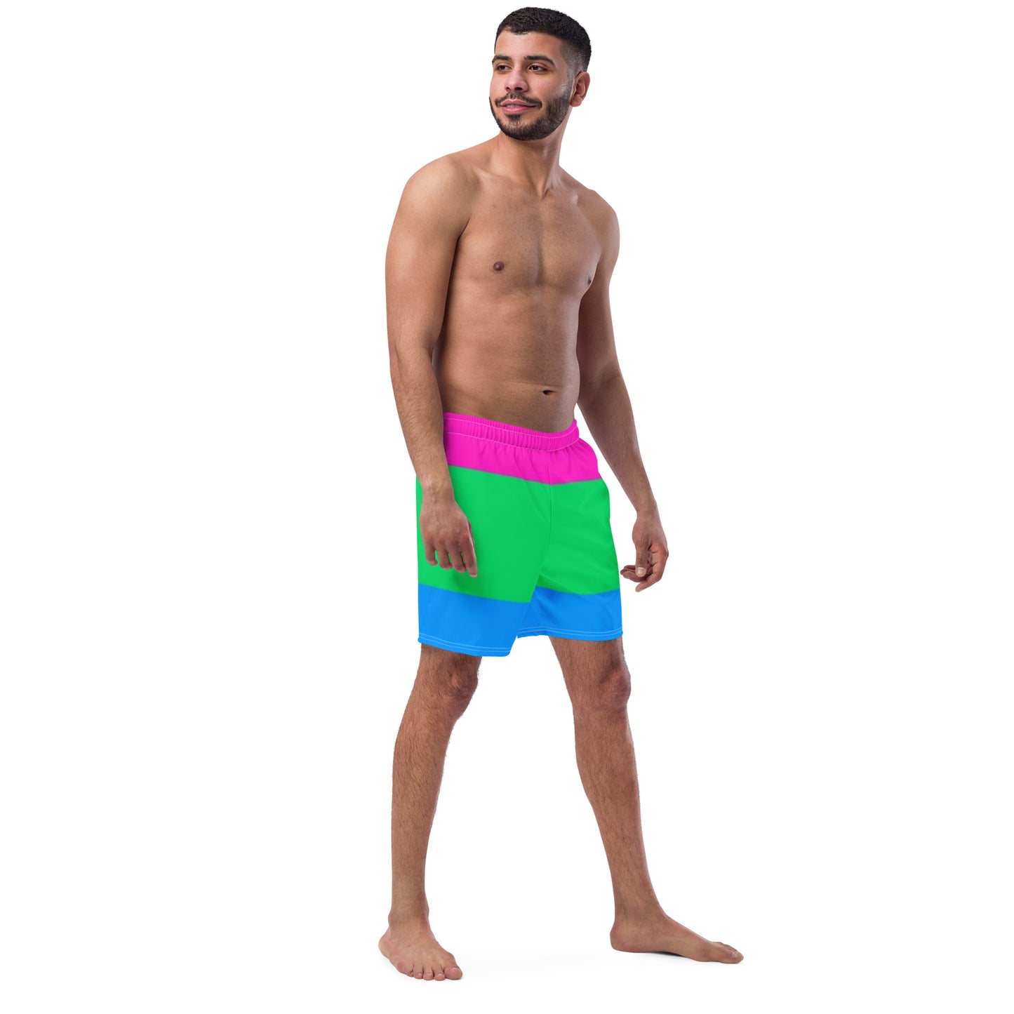 Polysexual Pride Flag Swim Trunks