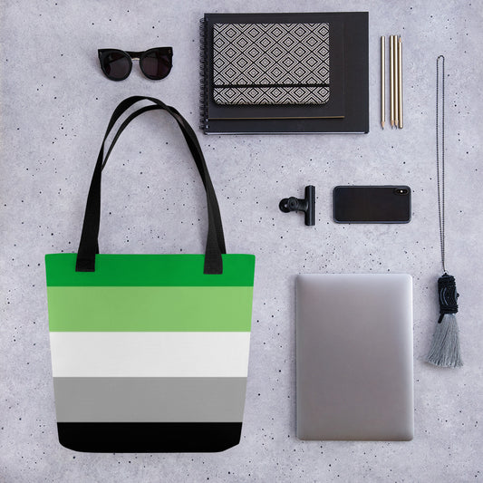 Aromantic Pride Flag Tote Bag