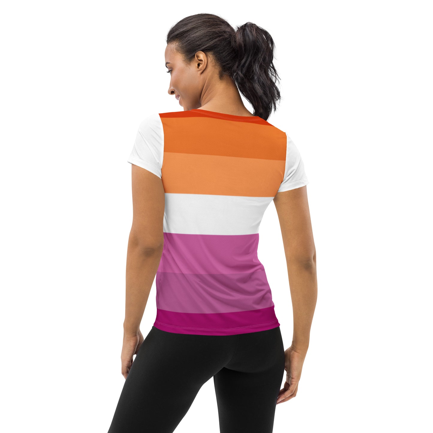 Lesbian Pride Flag Athletic T-shirt