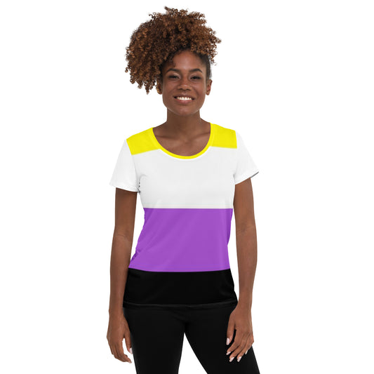 Non-Binary Pride Flag Athletic T-shirt