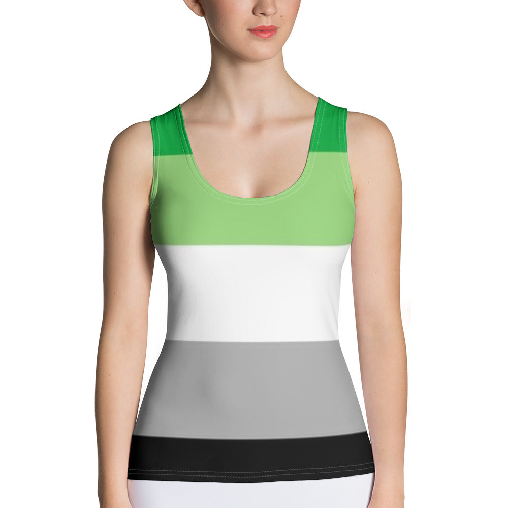 Aromantic Pride Flag Tank Top