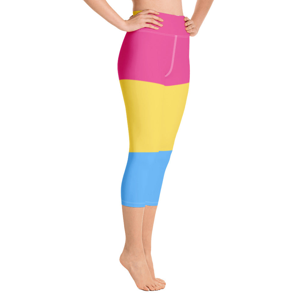 Pansexual Pride Flag Capri Leggings