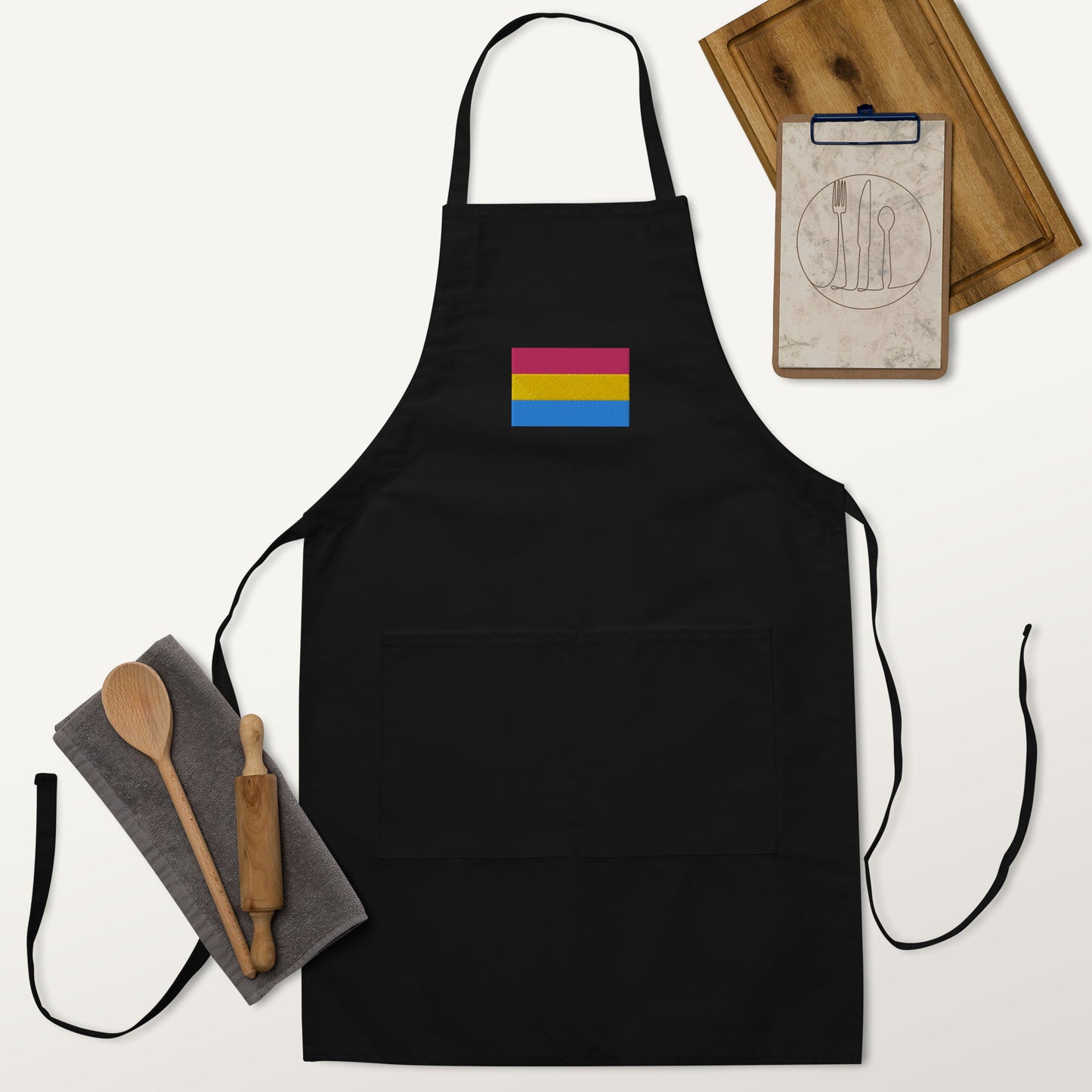 Pansexual Pride Flag Embroidered Apron