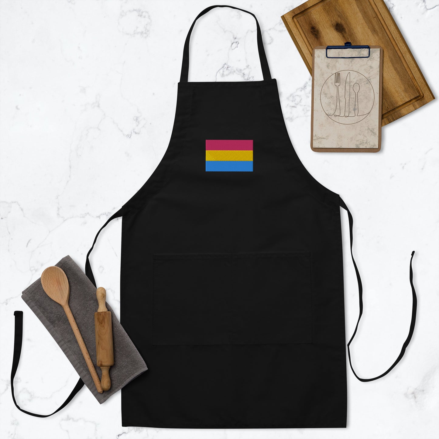 Pansexual Pride Flag Embroidered Apron