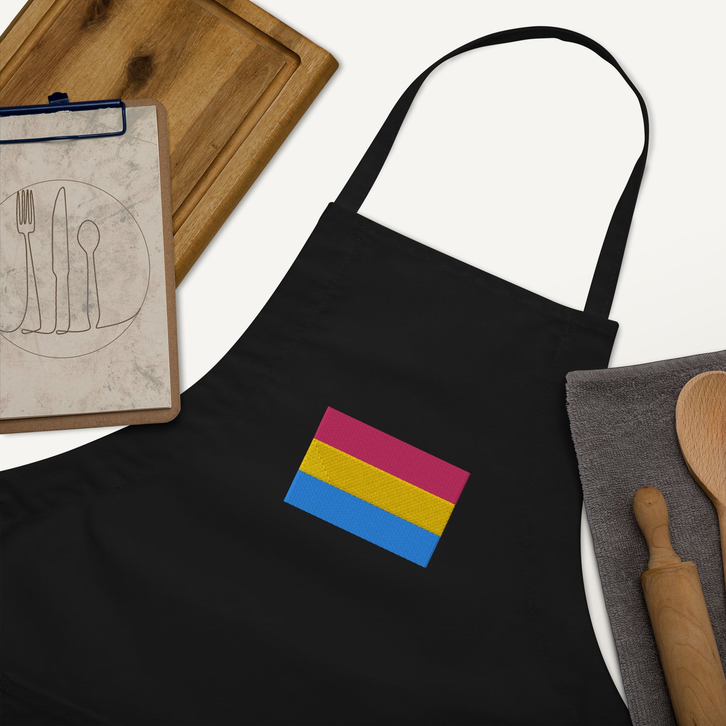 Pansexual Pride Flag Embroidered Apron