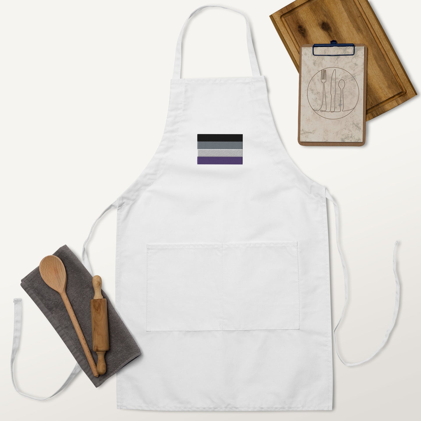 Asexual Pride Flag Embroidered Apron