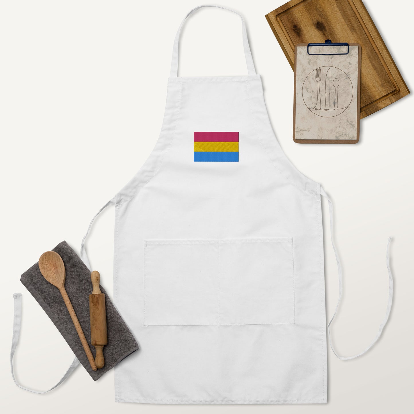 Pansexual Pride Flag Embroidered Apron