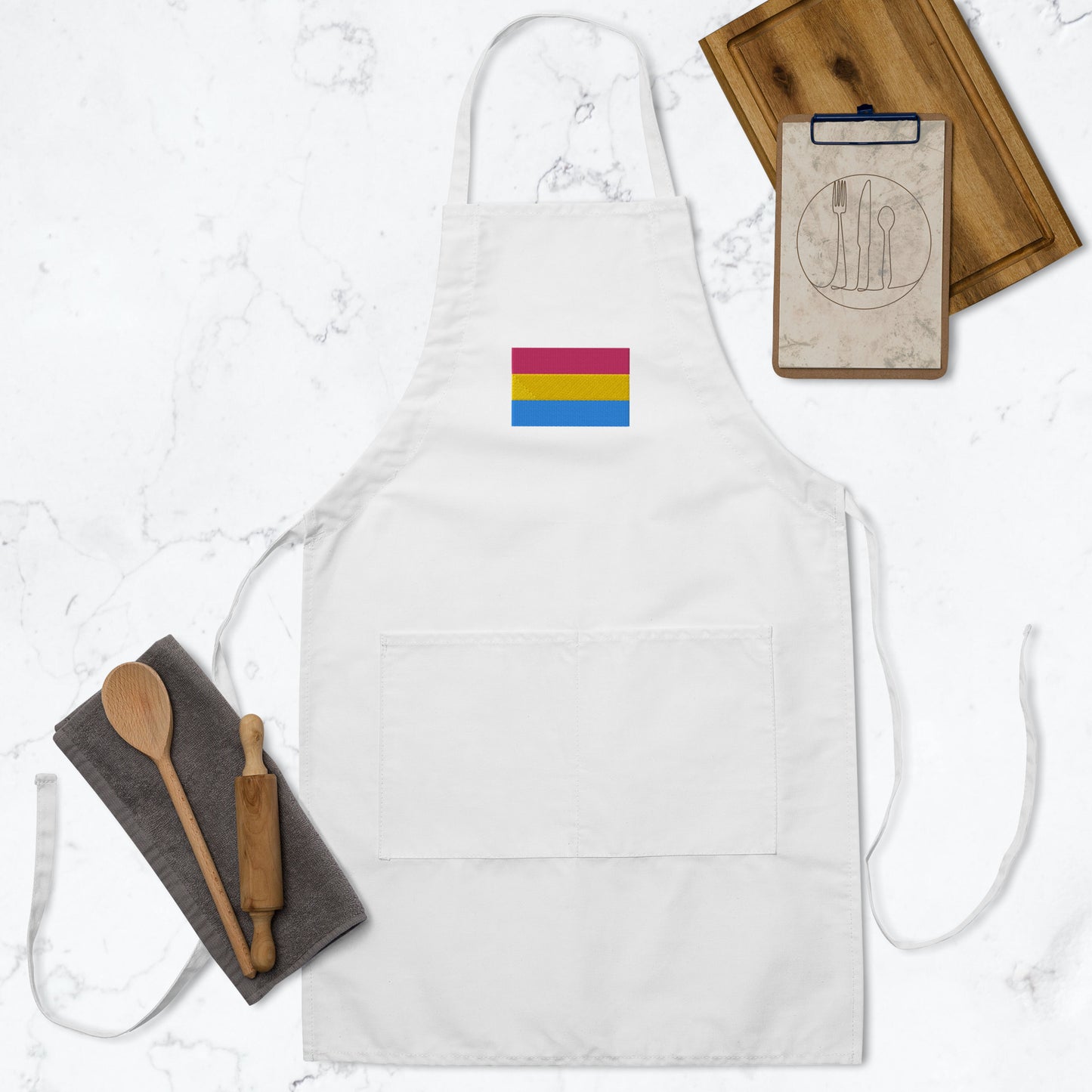 Pansexual Pride Flag Embroidered Apron