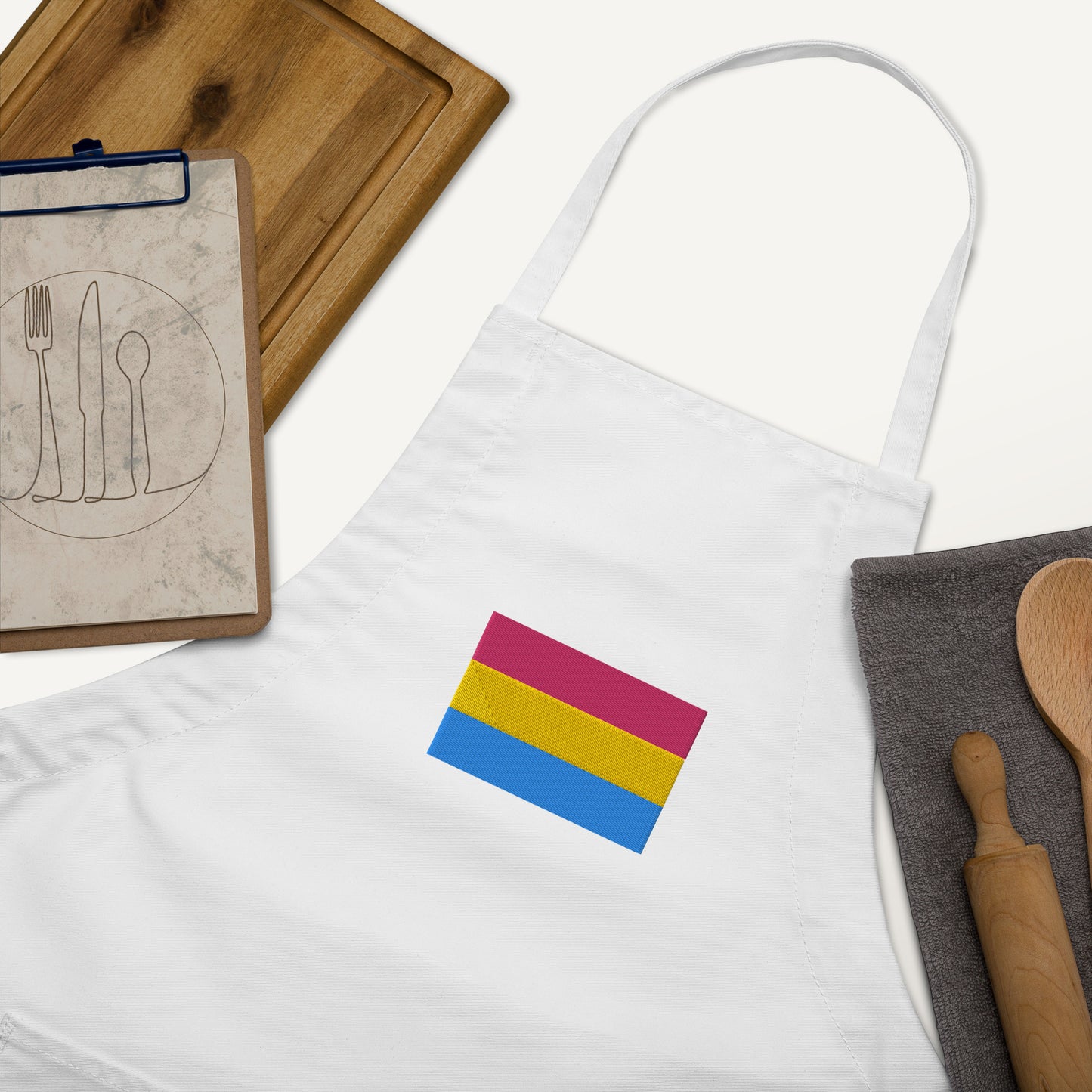 Pansexual Pride Flag Embroidered Apron