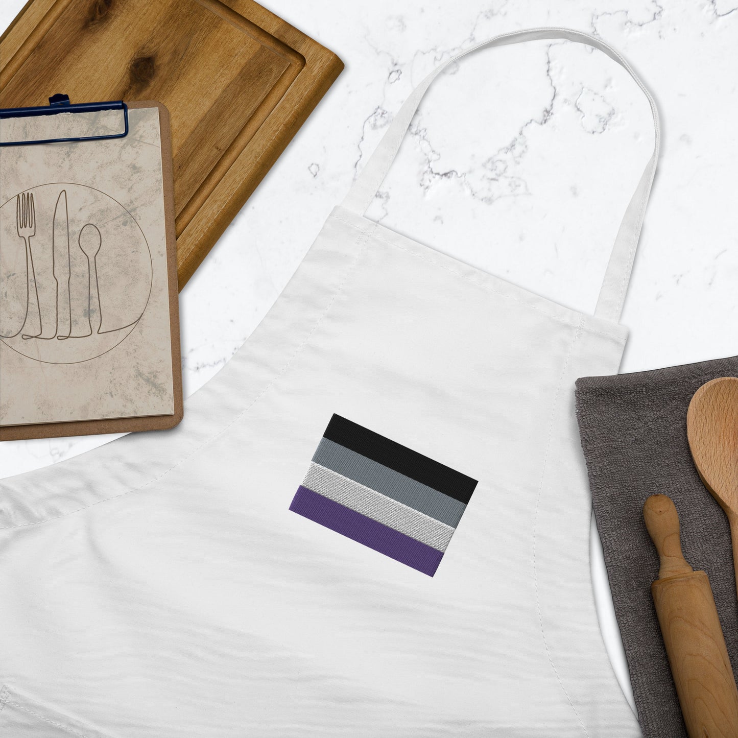 Asexual Pride Flag Embroidered Apron