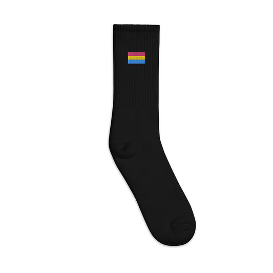 Pansexual Pride Flag Embroidered Socks