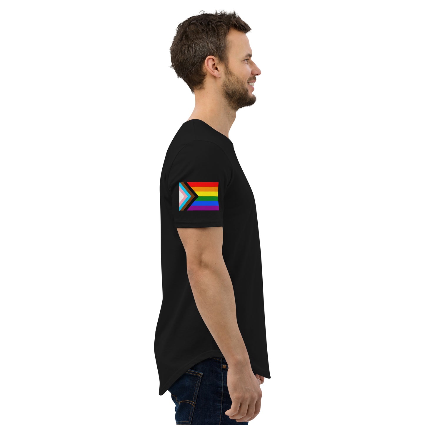 Progress Pride Flag Curved Hem T-Shirt