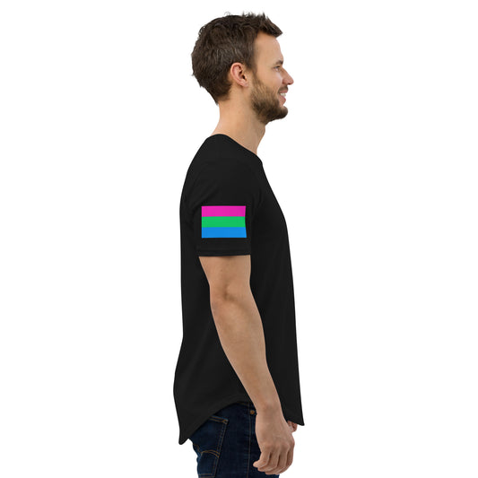 Polysexual Pride Flag Curved Hem T-Shirt