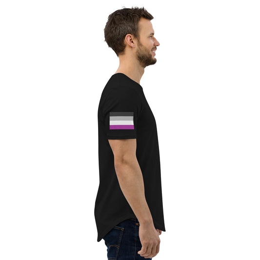 Asexual Pride Flag Curved Hem T-Shirt