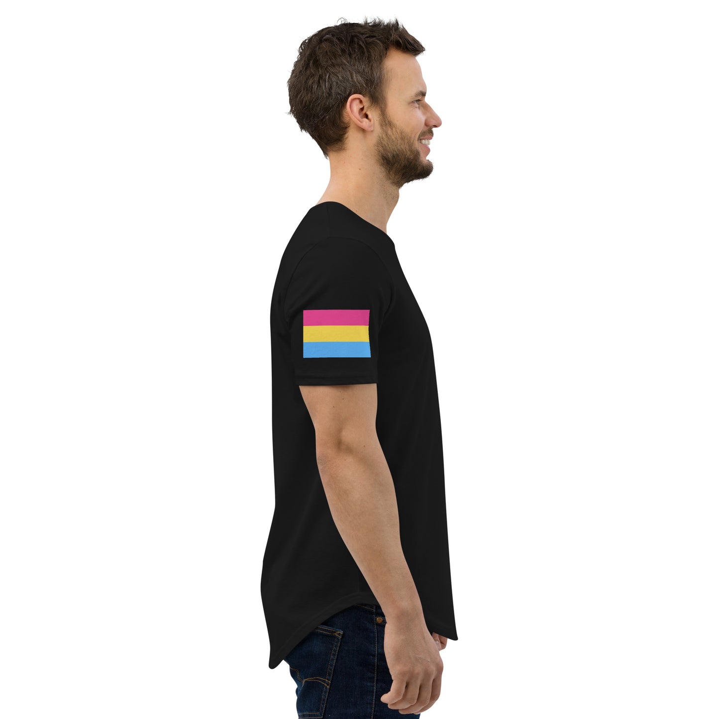 Pansexual Pride Flag Curved Hem T-Shirt