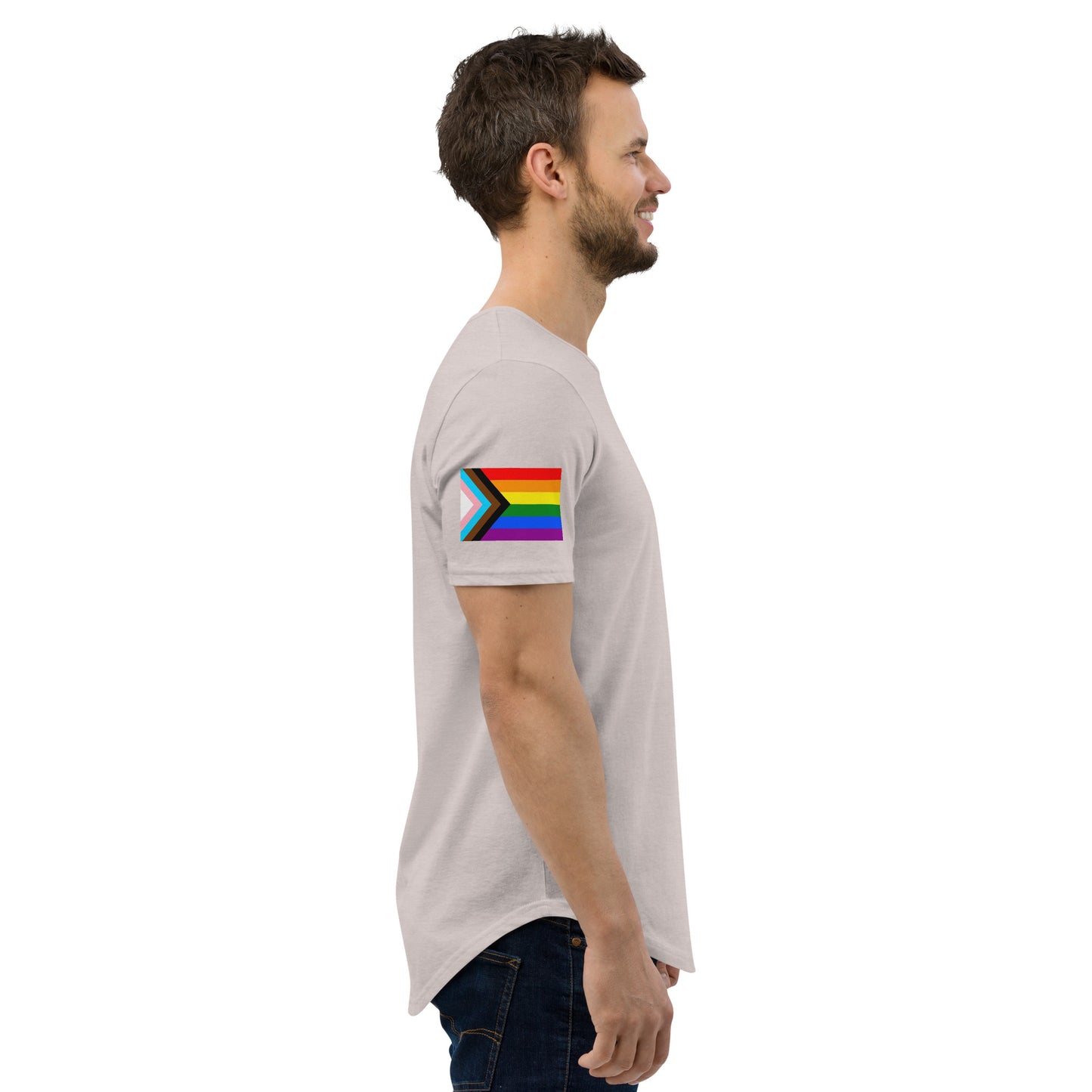 Progress Pride Flag Curved Hem T-Shirt