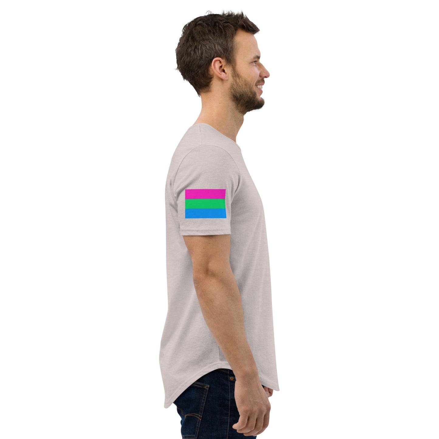 Polysexual Pride Flag Curved Hem T-Shirt