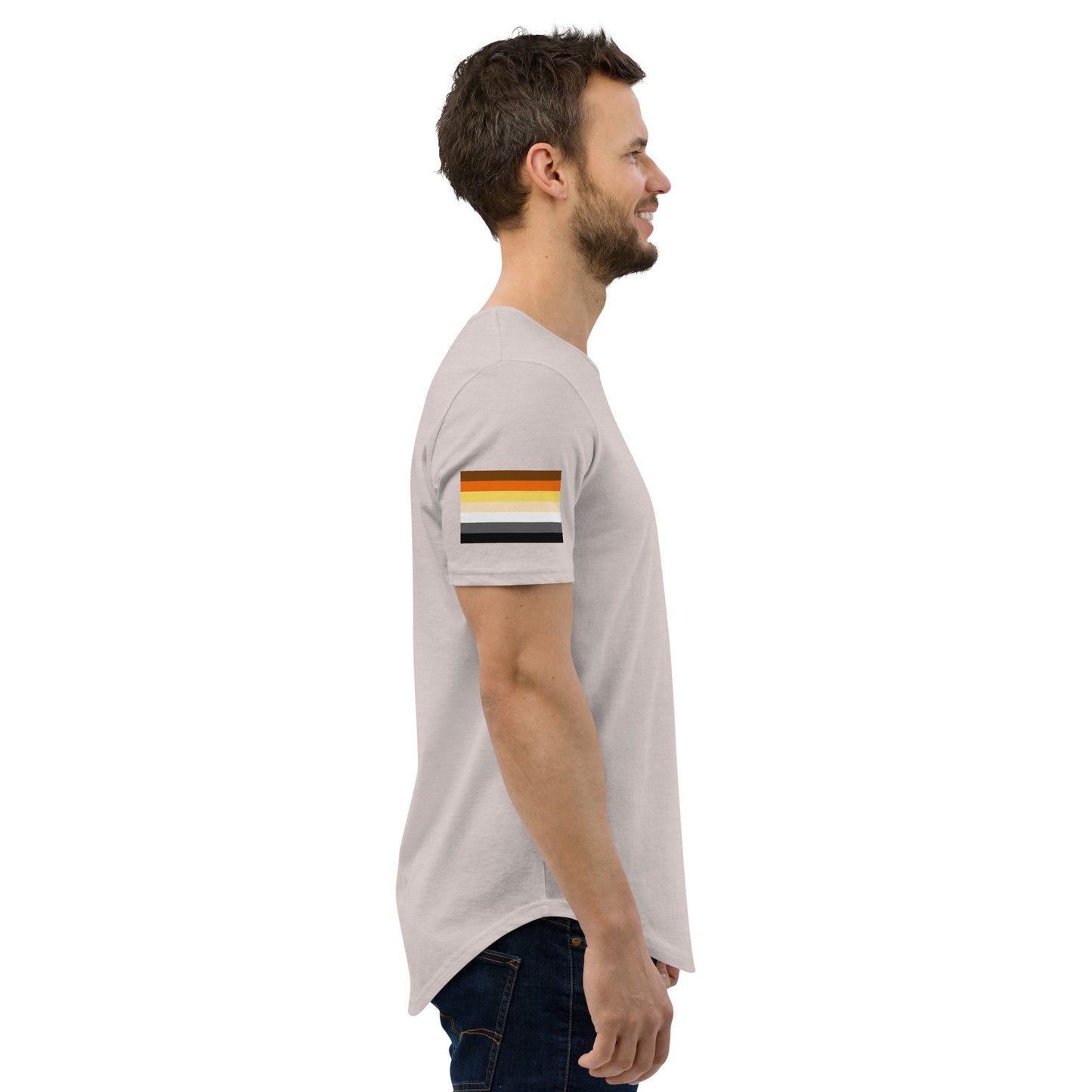 Bear Brotherhood Pride Flag Curved Hem T-Shirt