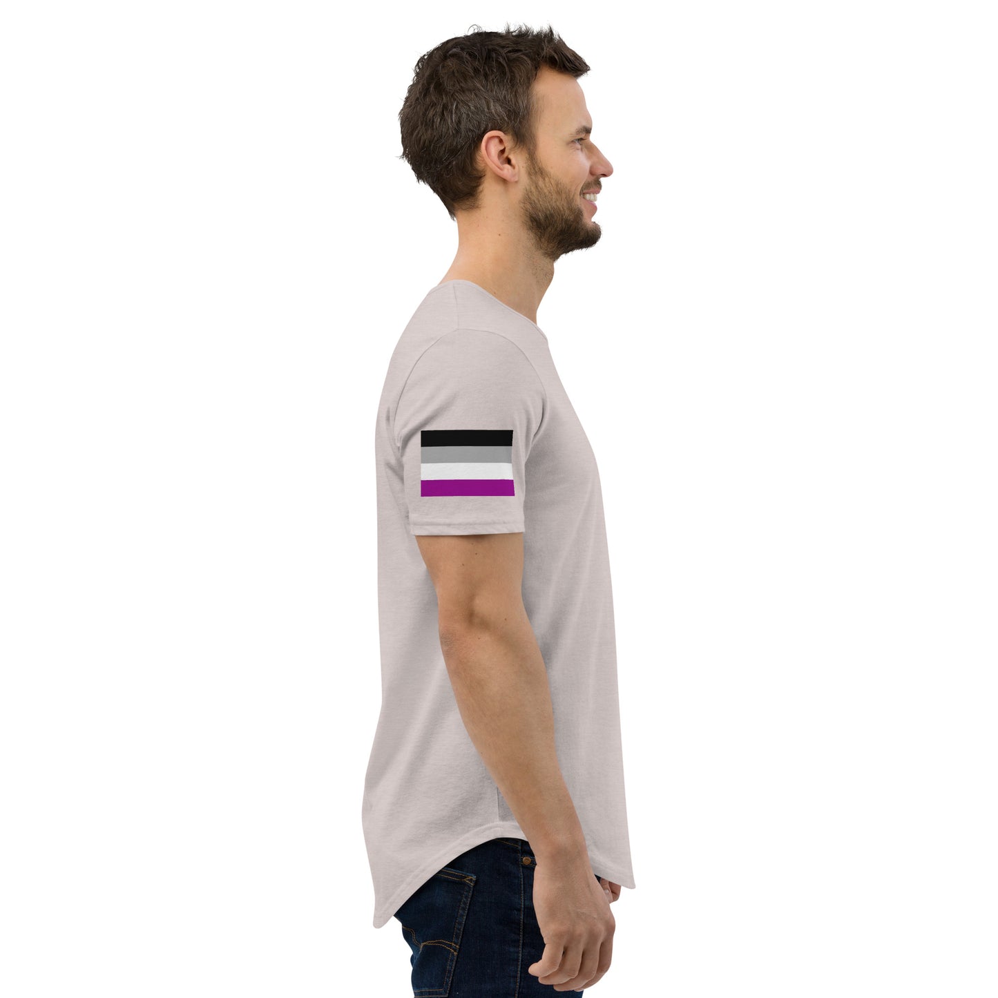 Asexual Pride Flag Curved Hem T-Shirt