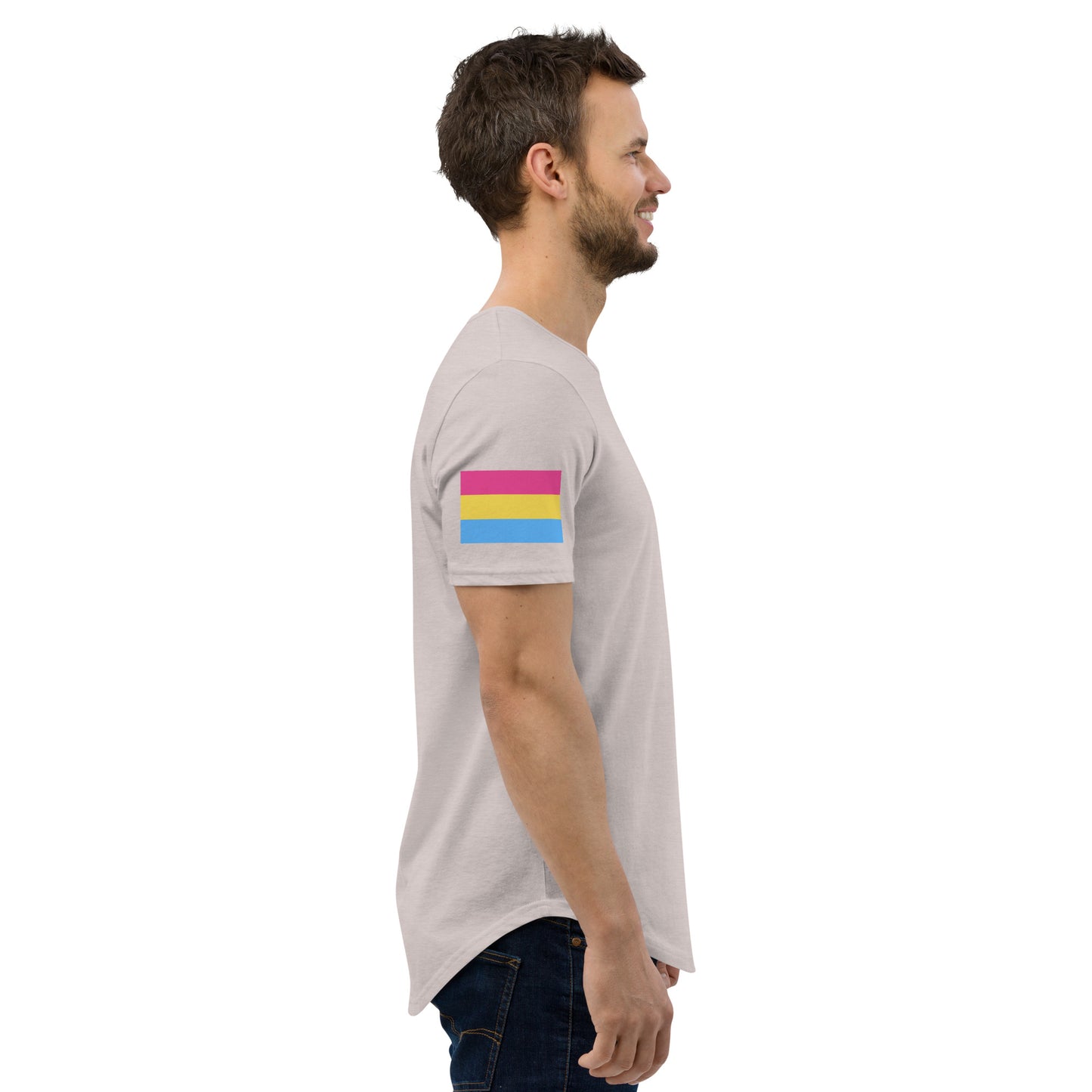 Pansexual Pride Flag Curved Hem T-Shirt