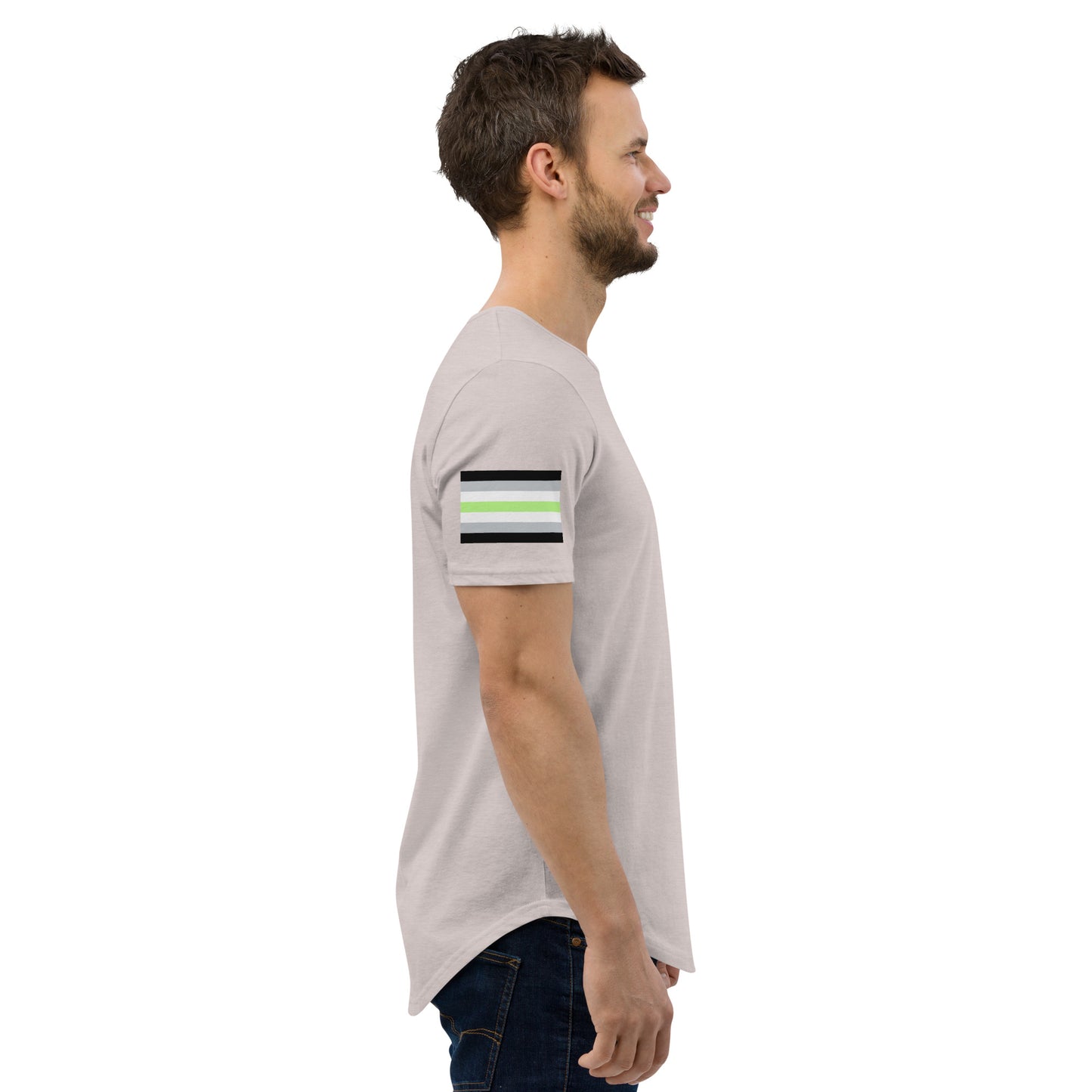 Agender Pride Flag Curved Hem T-Shirt