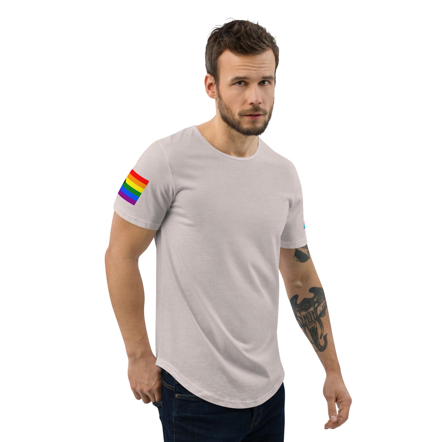 Progress Pride Flag Curved Hem T-Shirt