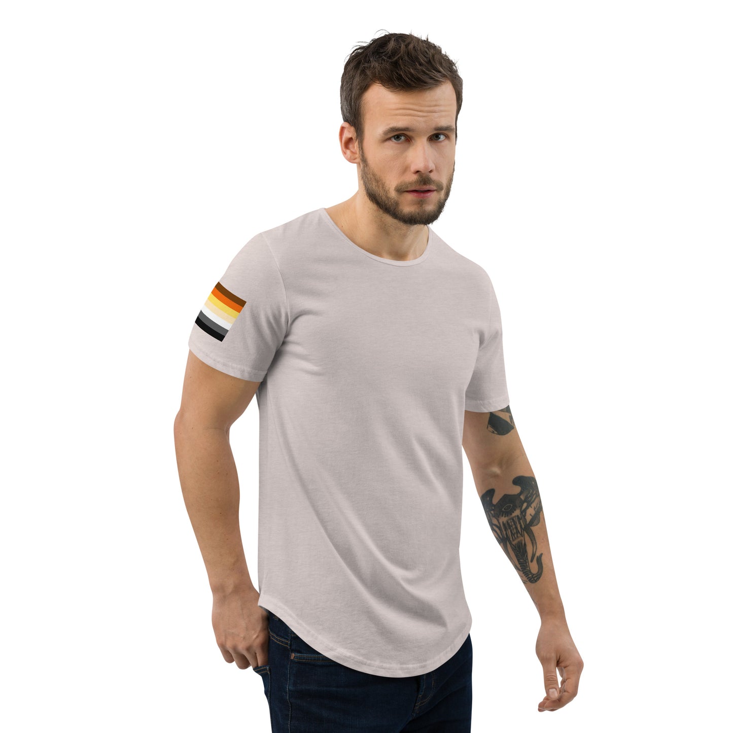 Bear Brotherhood Pride Flag Curved Hem T-Shirt