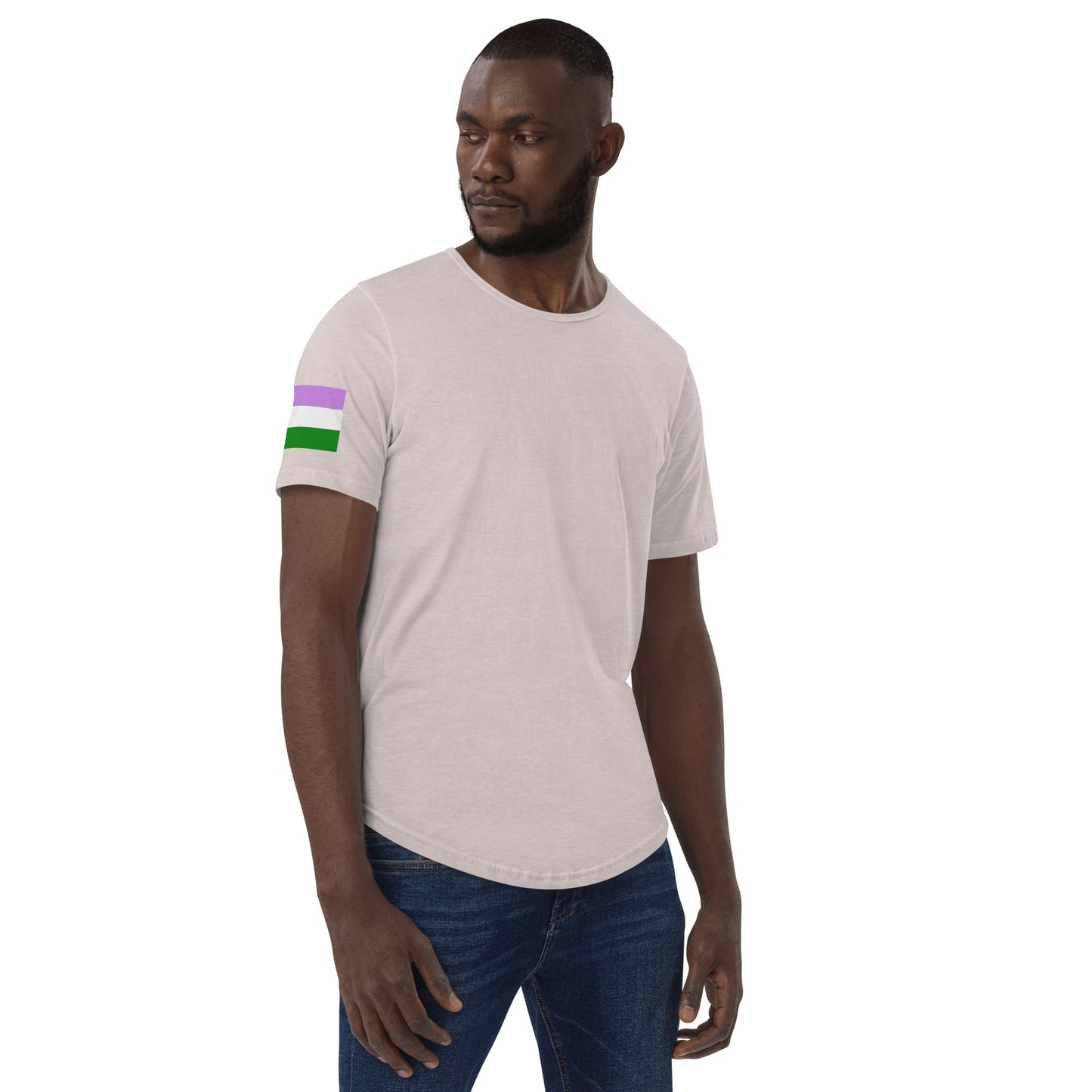 Genderqueer Pride Flag Curved Hem T-Shirt