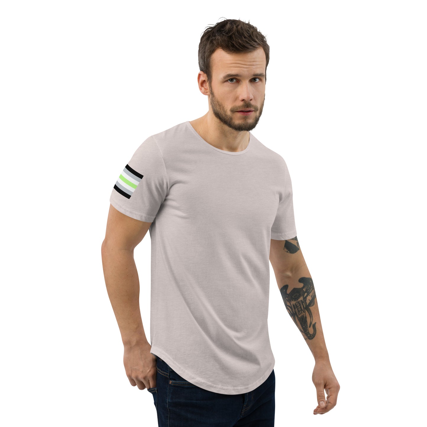 Agender Pride Flag Curved Hem T-Shirt