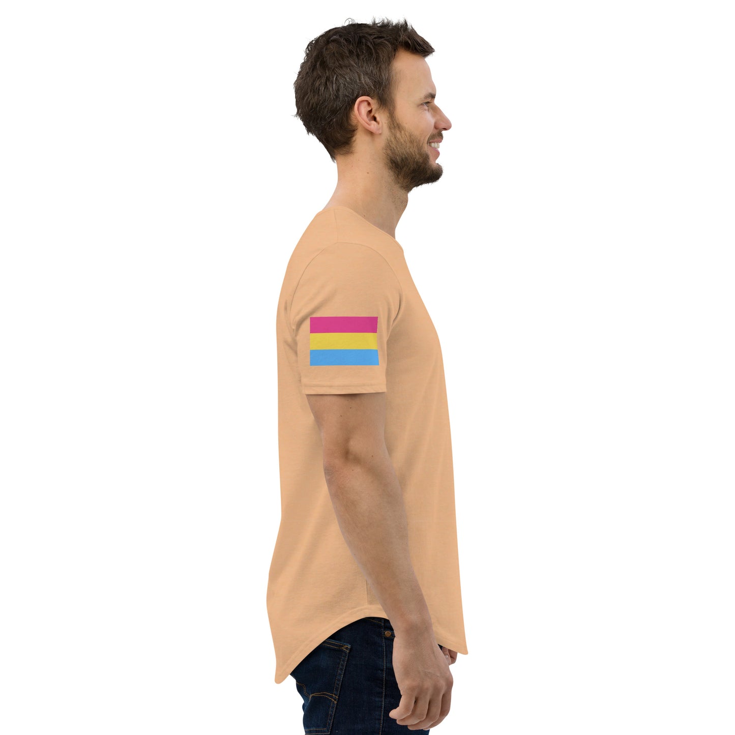 Pansexual Pride Flag Curved Hem T-Shirt