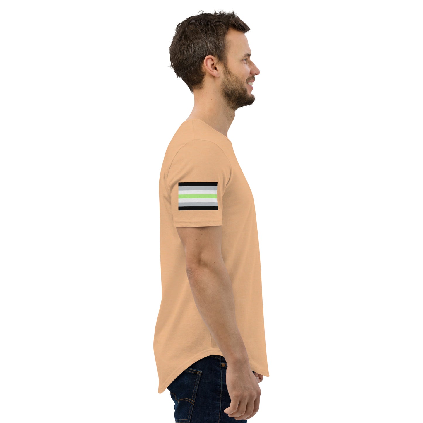 Agender Pride Flag Curved Hem T-Shirt