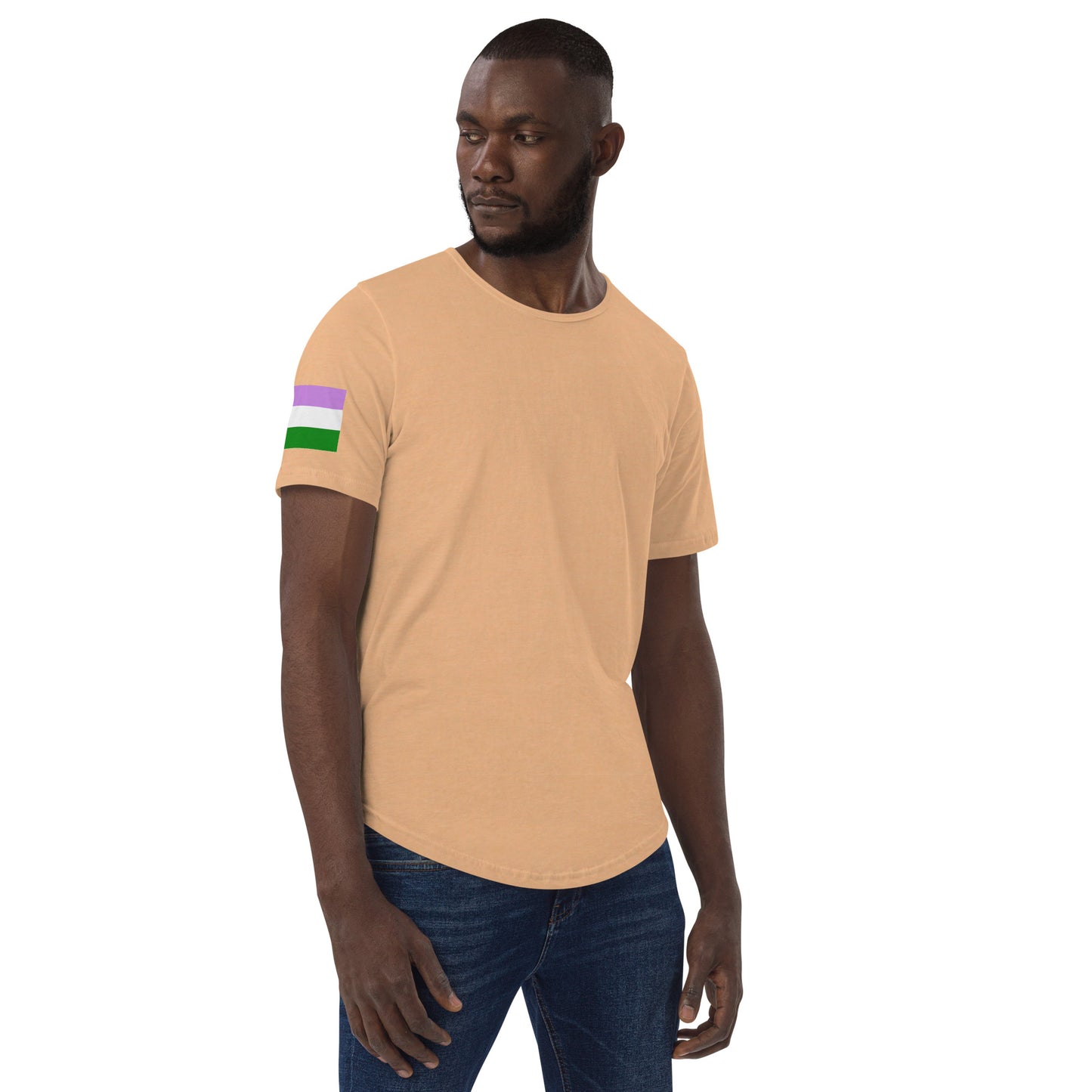 Genderqueer Pride Flag Curved Hem T-Shirt