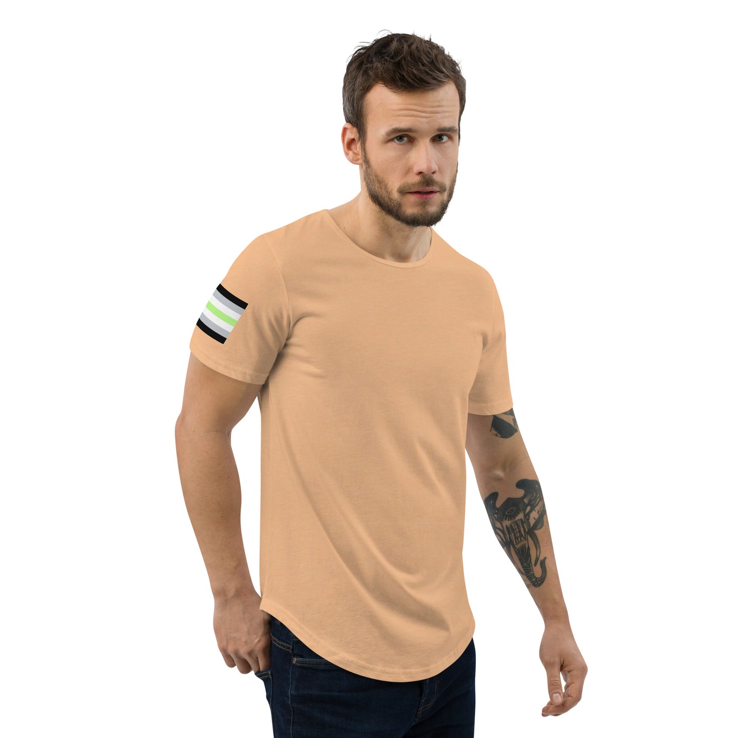 Agender Pride Flag Curved Hem T-Shirt