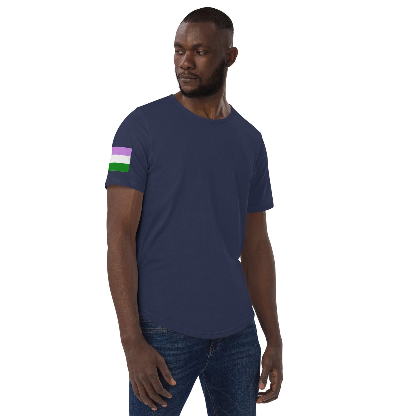 Genderqueer Pride Flag Curved Hem T-Shirt