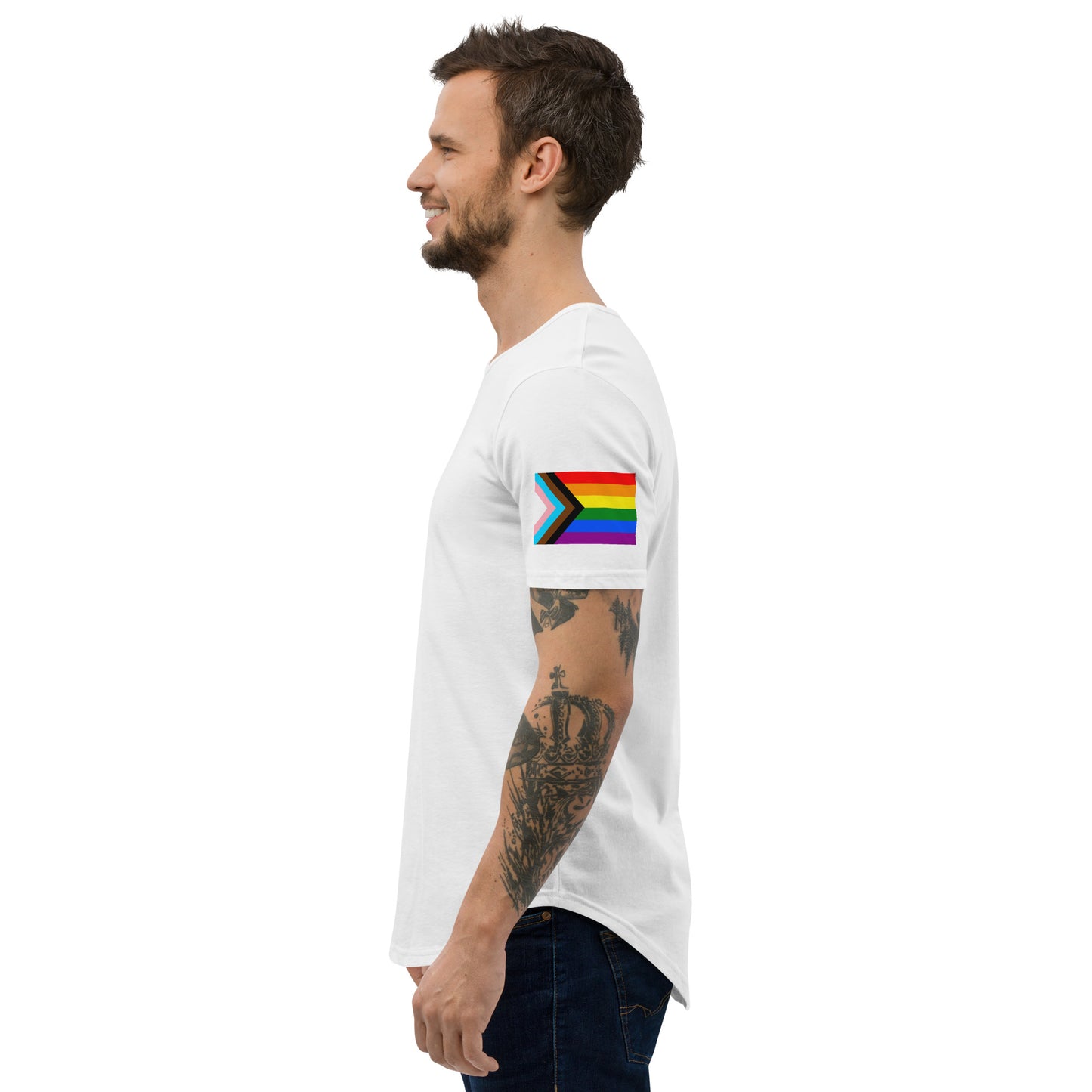 Progress Pride Flag Curved Hem T-Shirt