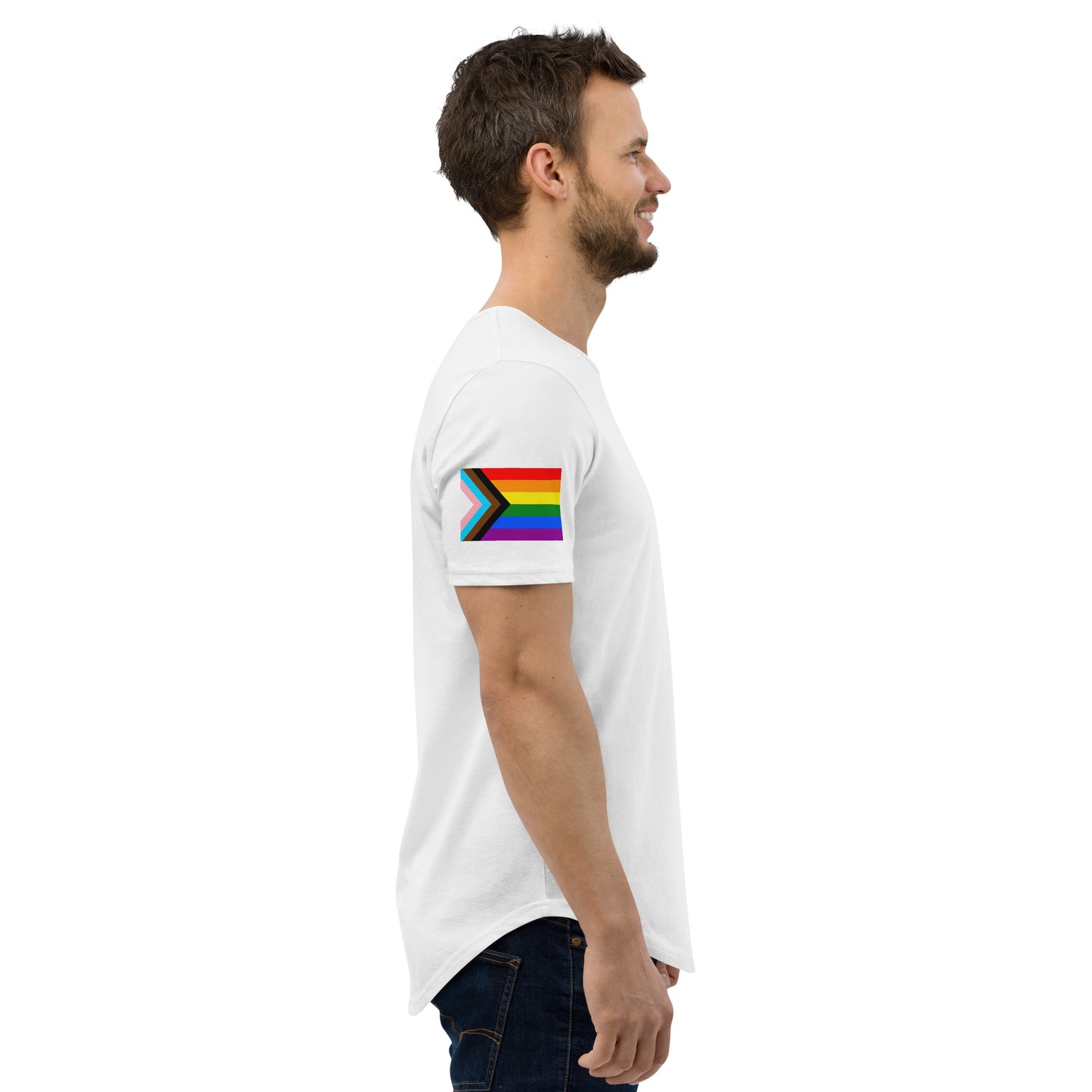 Progress Pride Flag Curved Hem T-Shirt