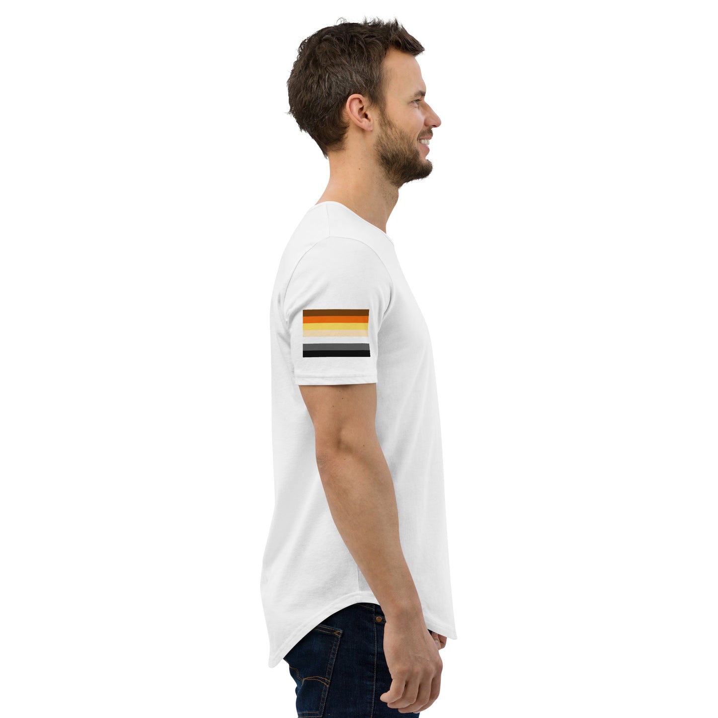 Bear Brotherhood Pride Flag Curved Hem T-Shirt